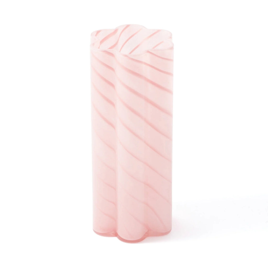 Floral Stripe Vase, Light Pink