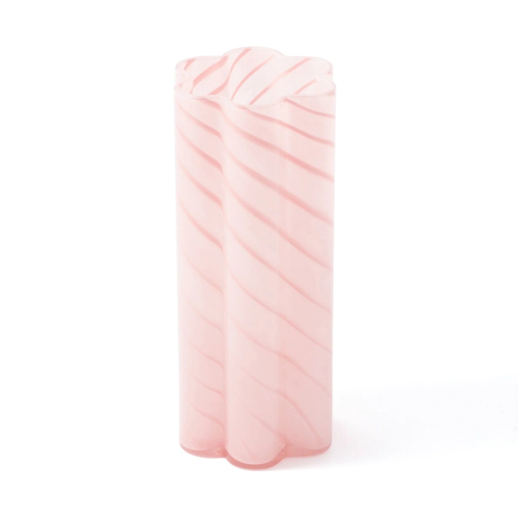 Floral Stripe Vase, Light Pink
