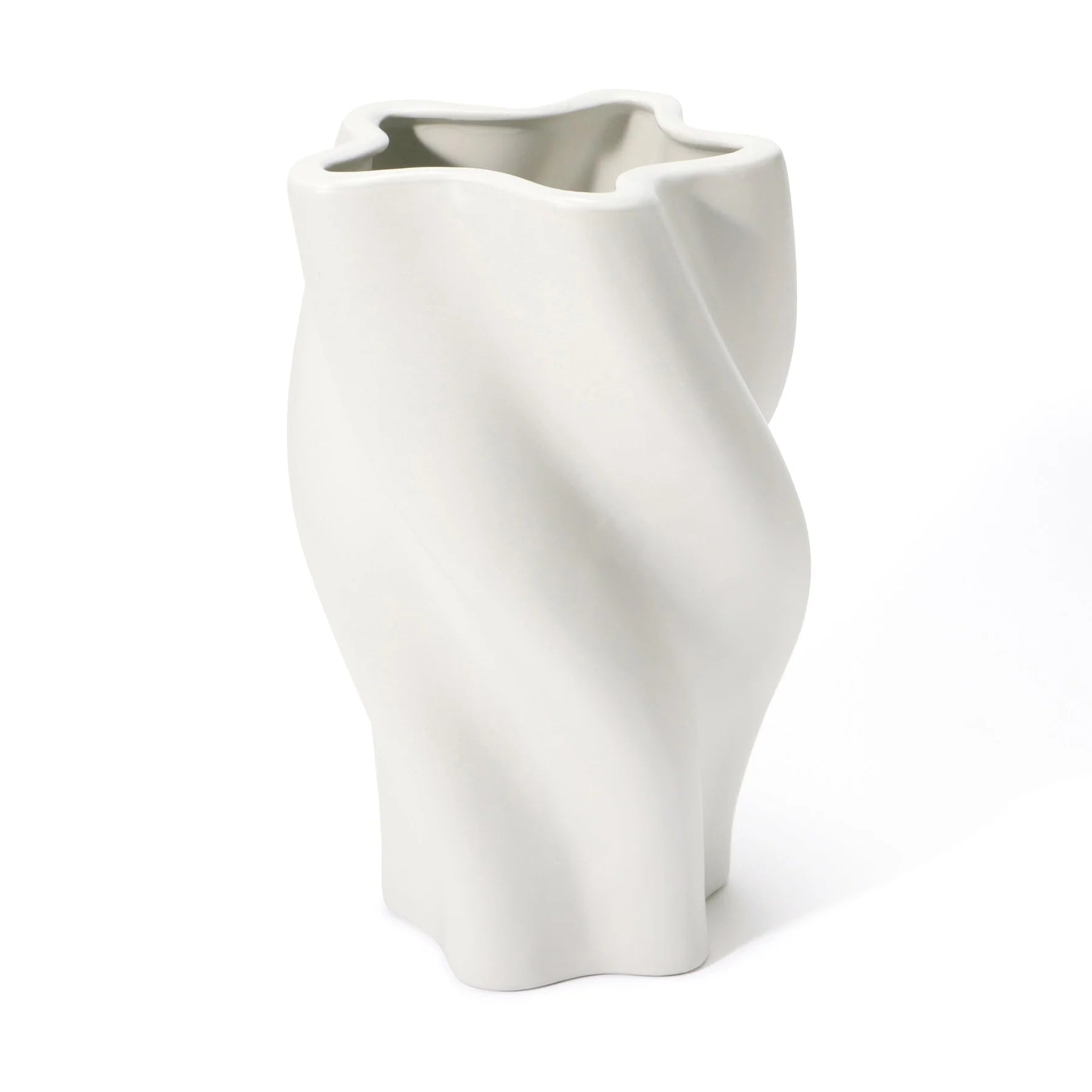 Ceramic Twist Vase, Large, White