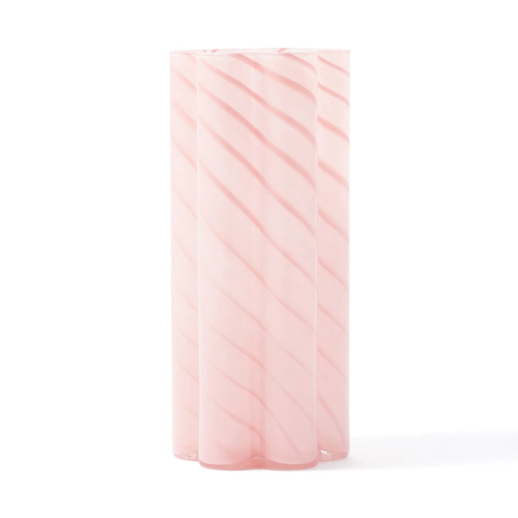 Floral Stripe Vase, Light Pink