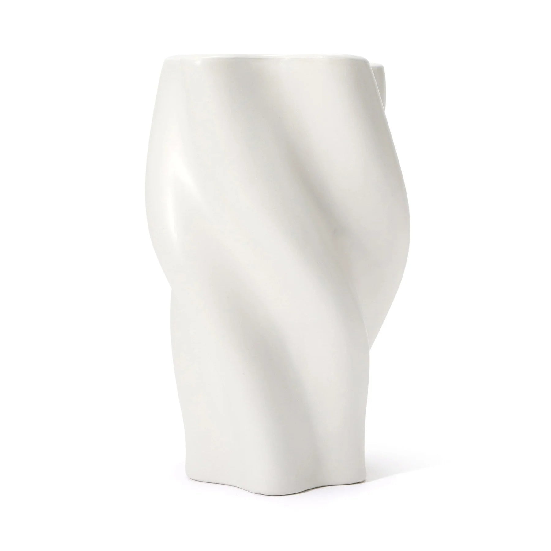 Ceramic Twist Vase, Large, White