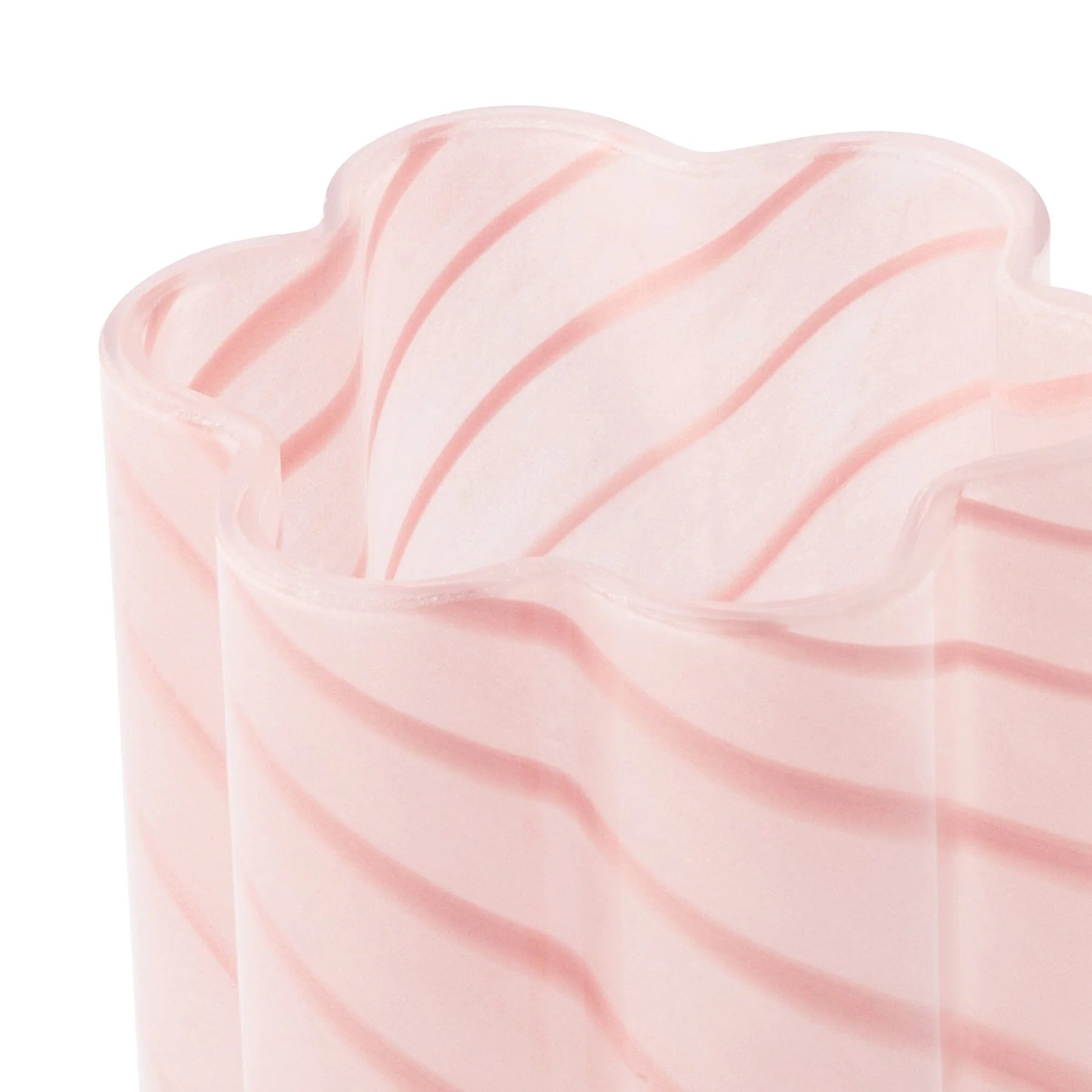 Floral Stripe Vase, Light Pink