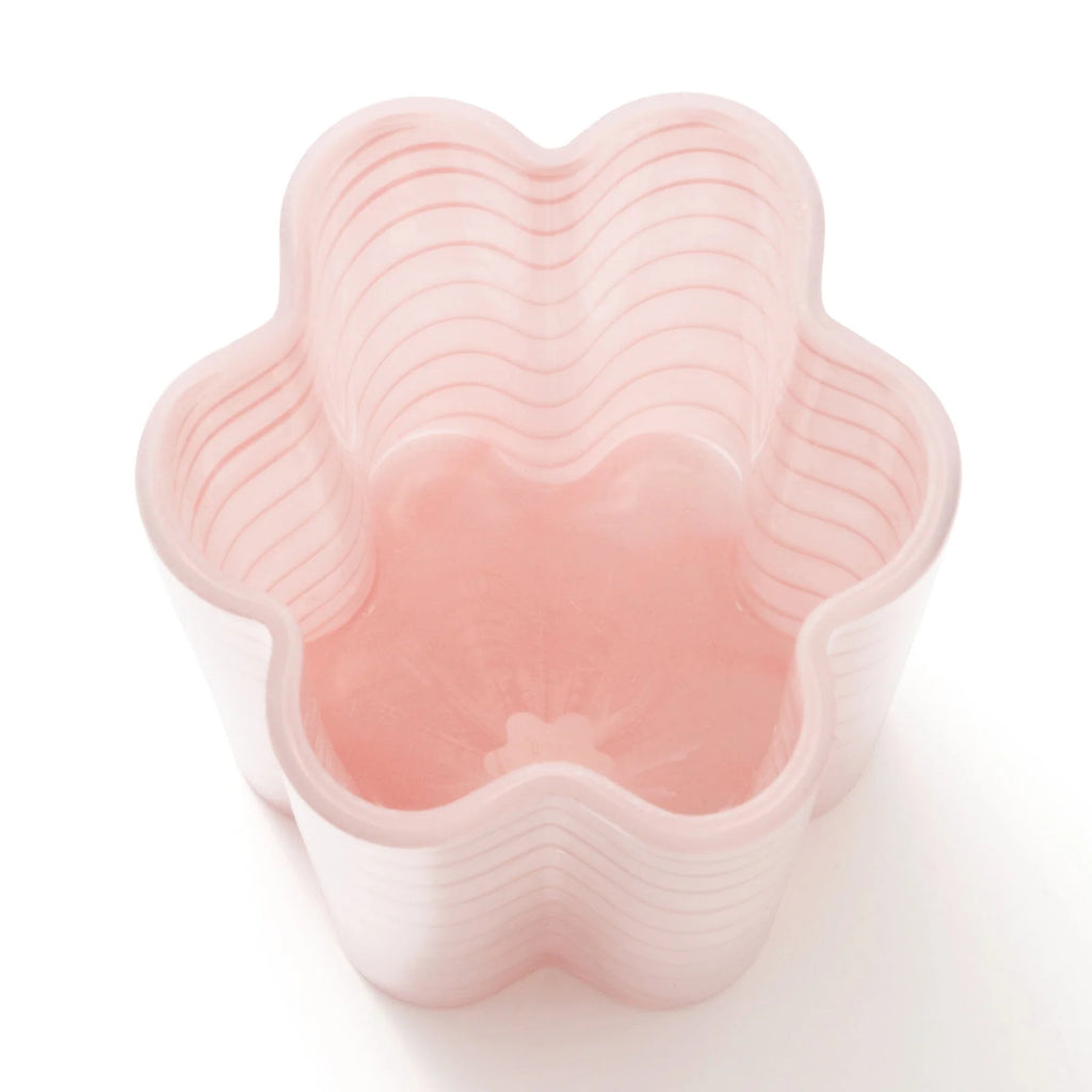 Floral Stripe Vase, Light Pink