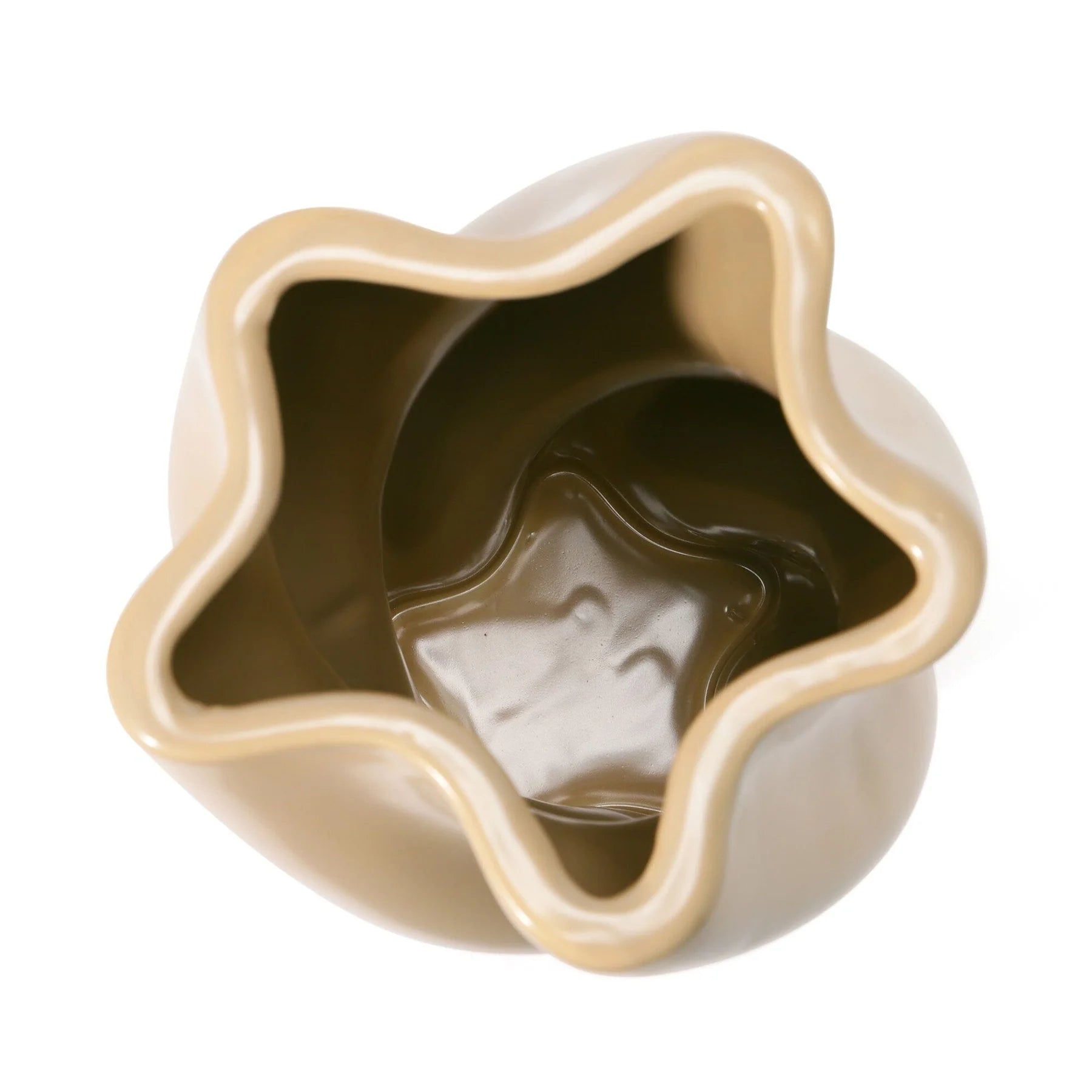 Ceramic Twist Pattern Vase, Large, Beige